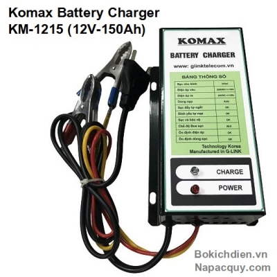 Máy nạp ắc quy tự động 3 chế độ KOMAX KM-1215